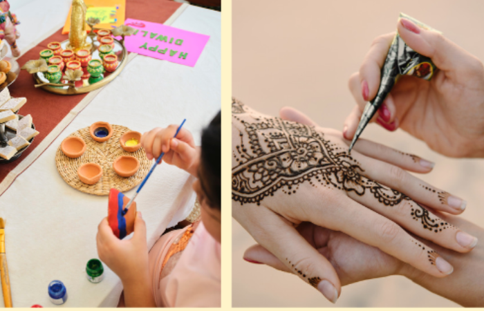 Diya Painting Workshop and Henna Art