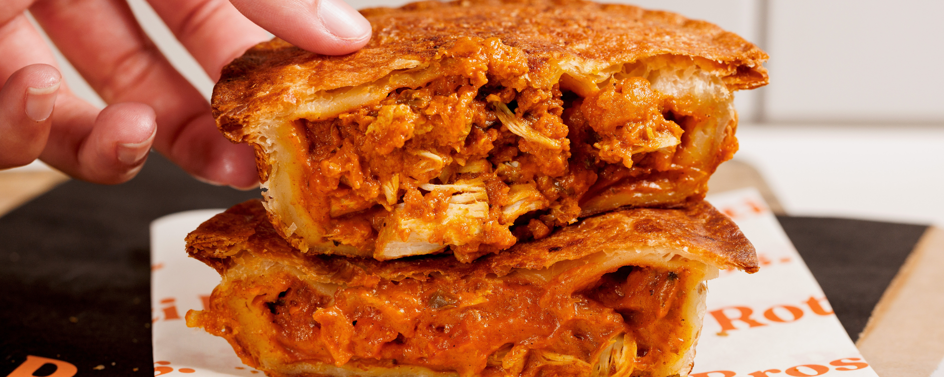 Butter Chicken Roti Pie